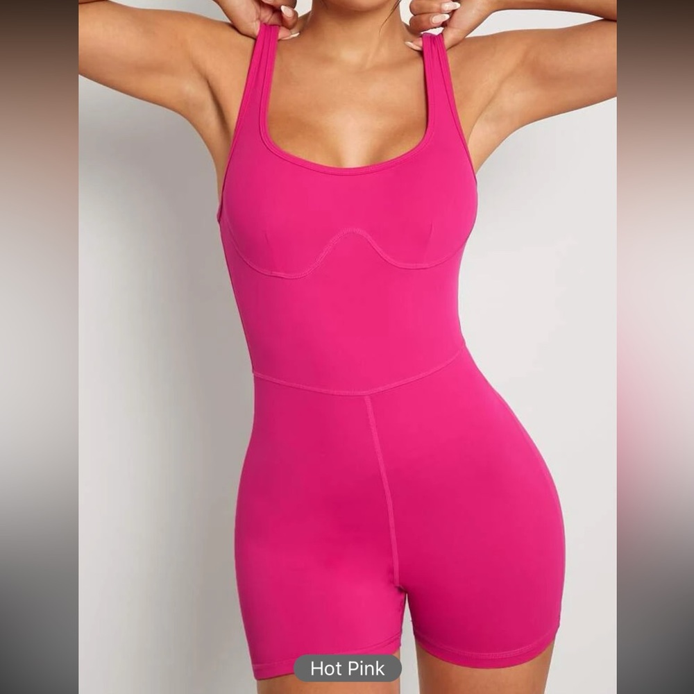 Pink Underwire Sports Romper
